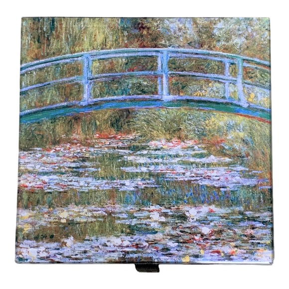 Beveled Glass Keepsake Box - Artist Monet - Bridge Over a Pond of Water Lilies - Picture 2 of 5
